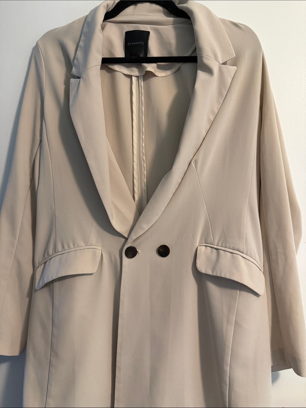 Dynamite Light Beige Double-Breasted Blazer